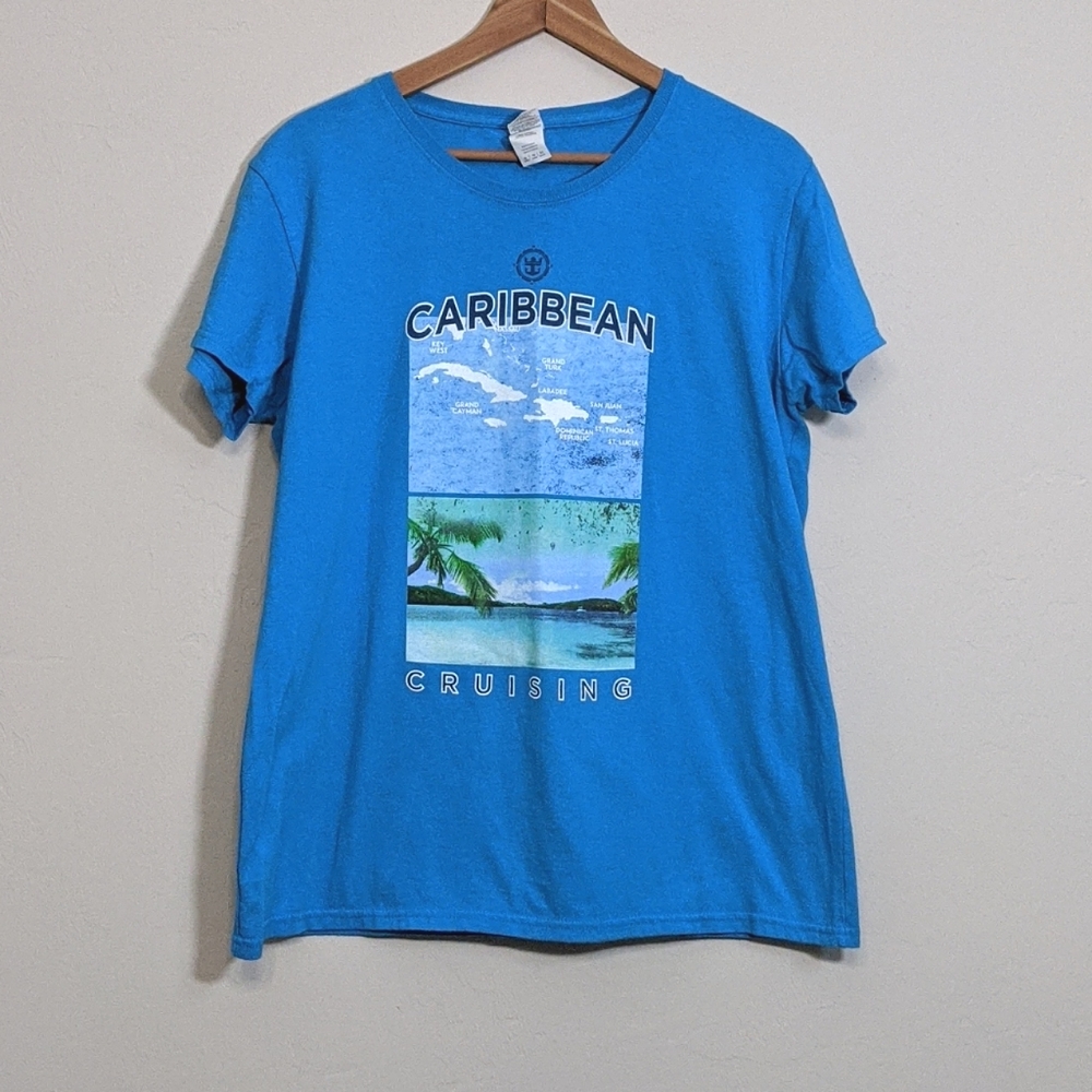 ☀️Final Drop☀️ Gildan Caribbean Cruise Blue Women's T-Shirt - XL
